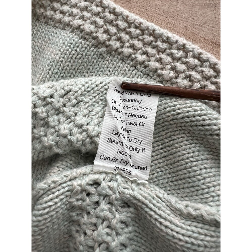 Cabi Women's Society Knit Cardigan Sweater 3/4 Sleeve 100% Cotton Mint Green S - Picture 10 of 12